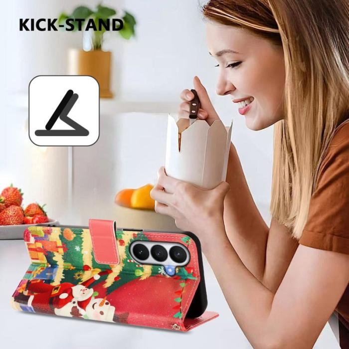 OEM - Samsung Galaxy S26 / S26 Pro Fodral Konstläder Julmönster - Julgran