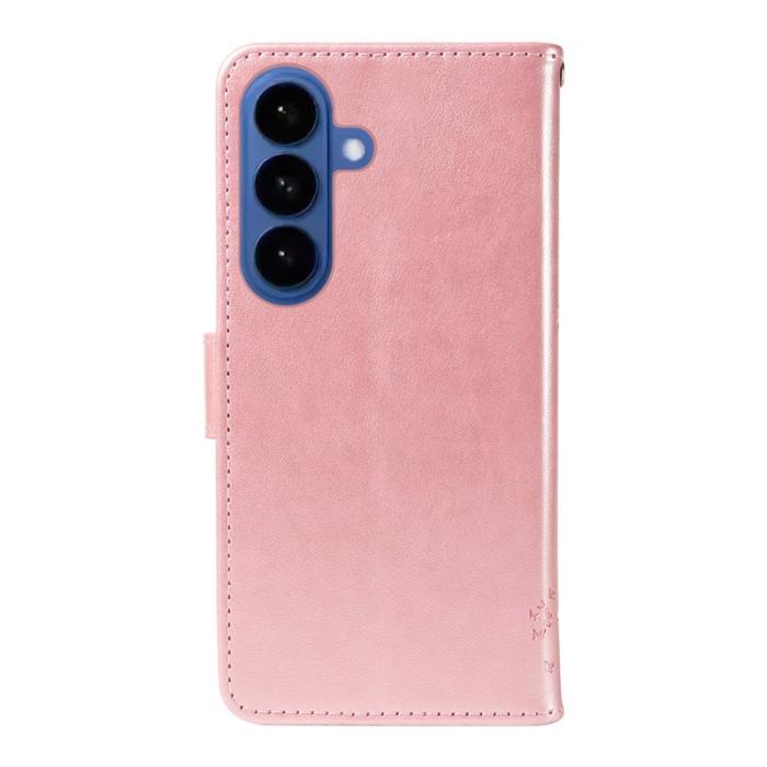 OEM - Samsung Galaxy S26 / S26 Pro Fodral Läder Ställ Cat Tree - Roséguld