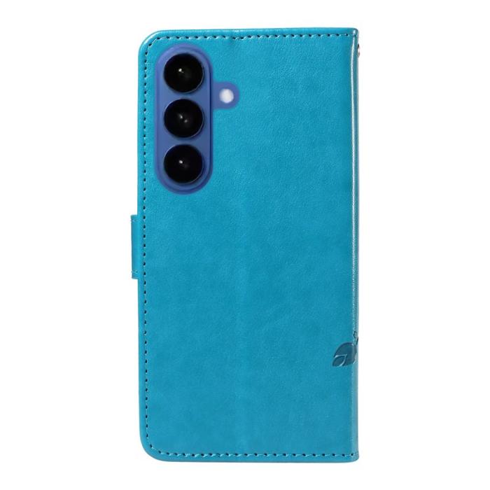 OEM - Samsung Galaxy S26 / S26 Pro Fodral PU Läder Blommönster - Blå
