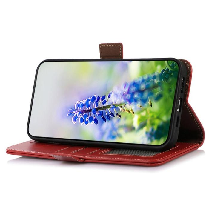 OEM - Samsung Galaxy S26 / S26 Pro Fodral RFID Skydd Äkta Läder - Röd