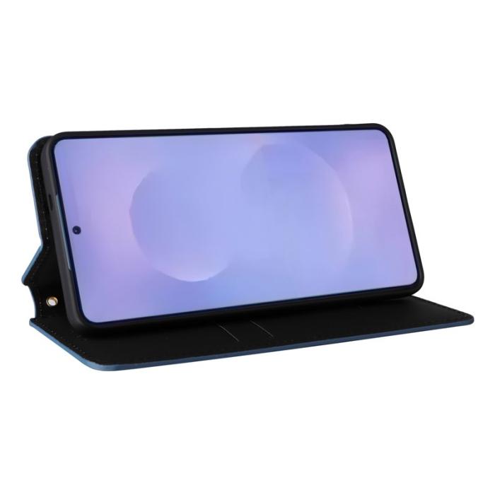 OEM - Samsung Galaxy S26 / S26 Pro Fodral Rombmönstrad Äkta Läder - Blå