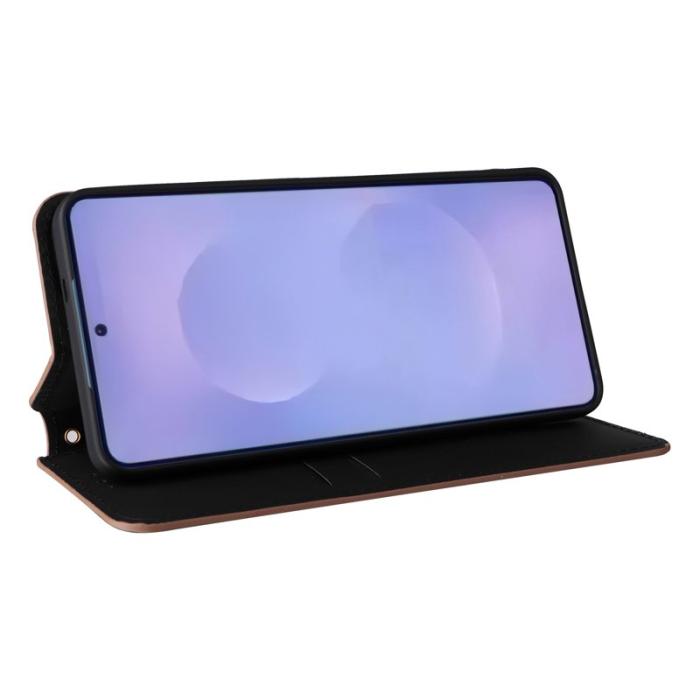 OEM - Samsung Galaxy S26 / S26 Pro Fodral Rombmönstrad Äkta Läder - Brun