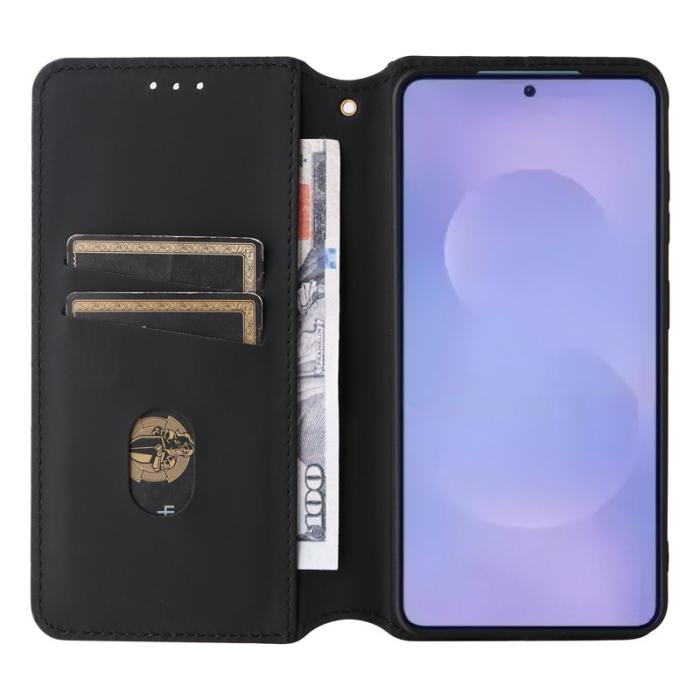 OEM - Samsung Galaxy S26 / S26 Pro Fodral Rombmönstrad Äkta Läder - Röd