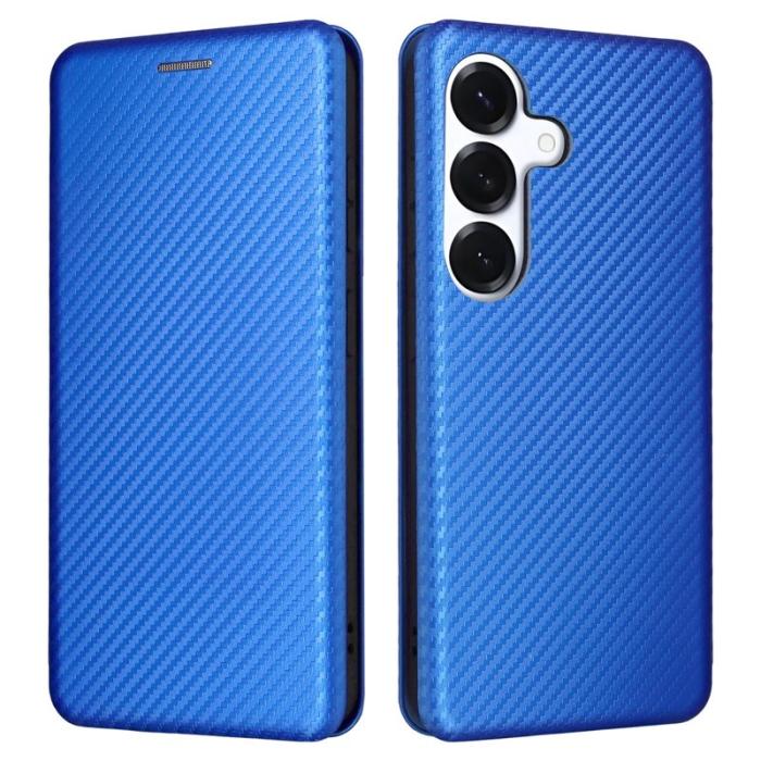 OEM - Samsung Galaxy S26/S26 Pro Skal Kolfiber PU Läder - Blå