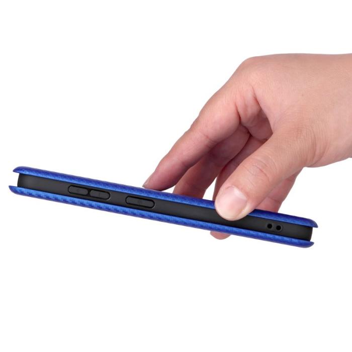 OEM - Samsung Galaxy S26/S26 Pro Skal Kolfiber PU Läder - Blå