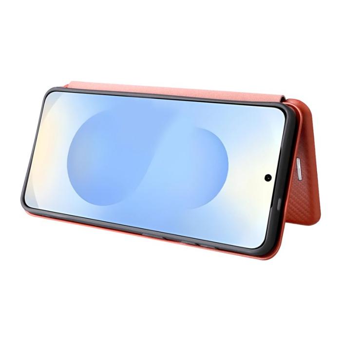 OEM - Samsung Galaxy S26/S26 Pro Skal Kolfiber PU Läder - Brun