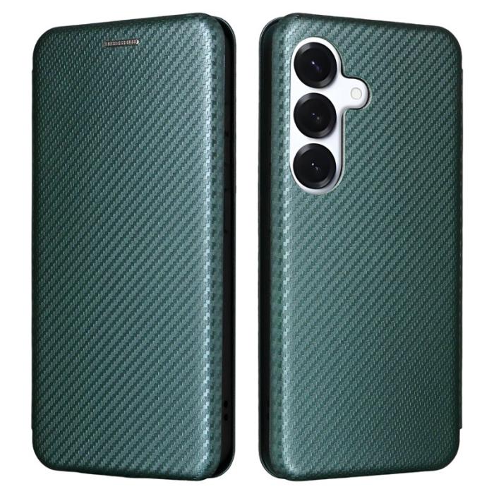 OEM - Samsung Galaxy S26/S26 Pro Skal Kolfiber PU Läder - Grön