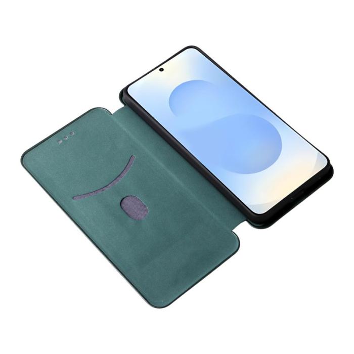 OEM - Samsung Galaxy S26/S26 Pro Skal Kolfiber PU Läder - Grön