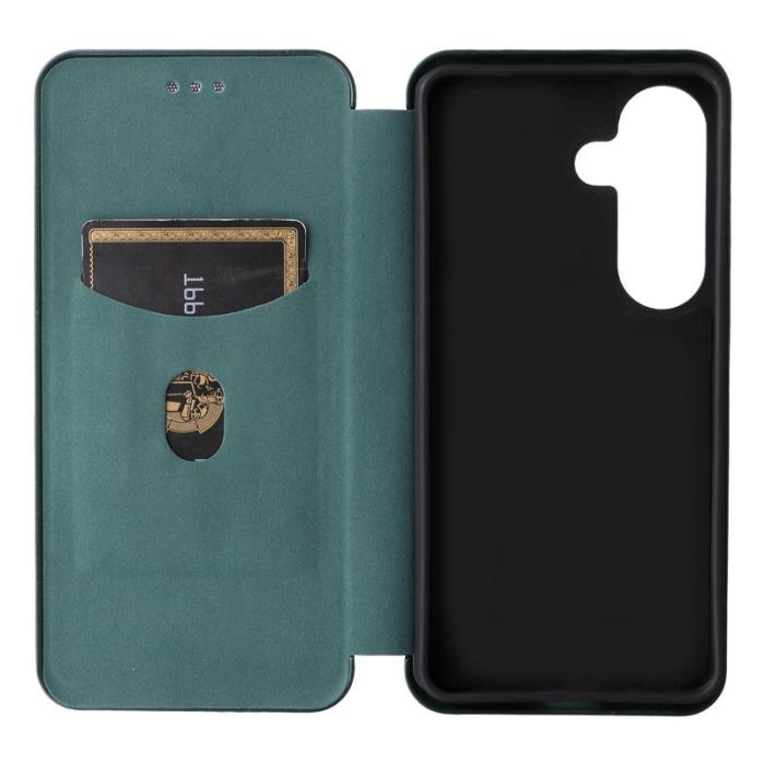 OEM - Samsung Galaxy S26/S26 Pro Skal Kolfiber PU Läder - Grön