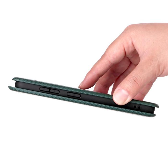 OEM - Samsung Galaxy S26/S26 Pro Skal Kolfiber PU Läder - Grön