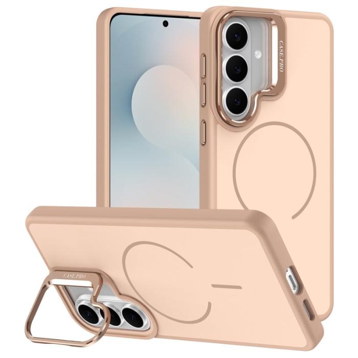 OEM - Samsung Galaxy S26/S26 Pro Skal Plast med Fällbar Ställning - Öken Guld