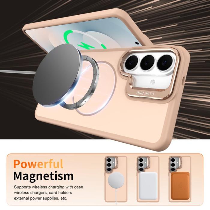 OEM - Samsung Galaxy S26/S26 Pro Skal Plast med Fällbar Ställning - Öken Guld