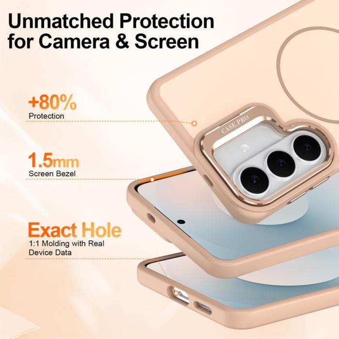 OEM - Samsung Galaxy S26/S26 Pro Skal Plast med Fällbar Ställning - Öken Guld