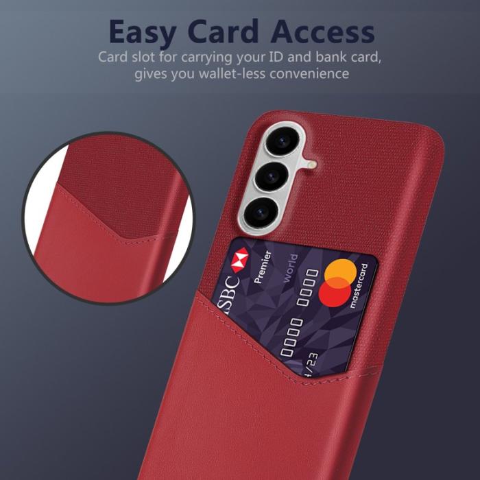 OEM - Samsung Galaxy S26/S26 Pro Skal PU Läder Klädd Hård PC - Röd