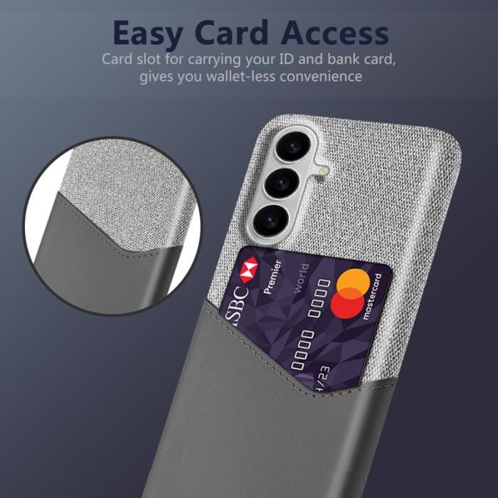 OEM - Samsung Galaxy S26 / S26 Pro Skal PU Läder Klädtextur Hård PC - Grå