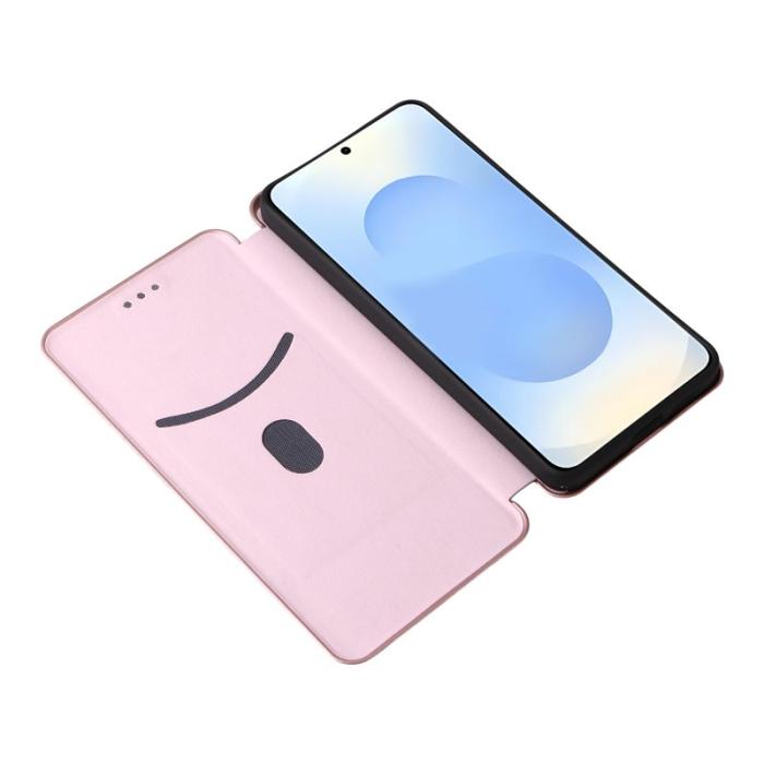 OEM - SAMSUNG Galaxy S26 Skal Kolfiber PU Läder - Roséguld