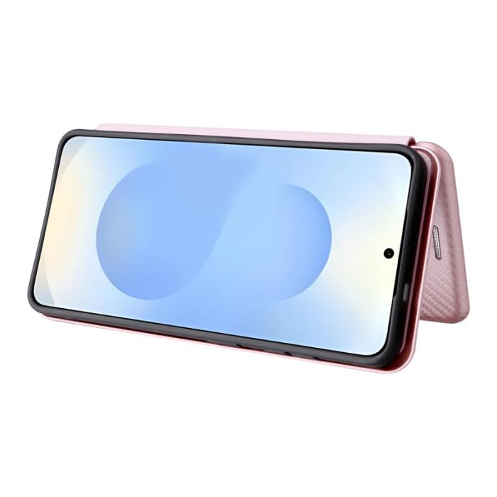 OEM - SAMSUNG Galaxy S26 Skal Kolfiber PU Läder - Roséguld