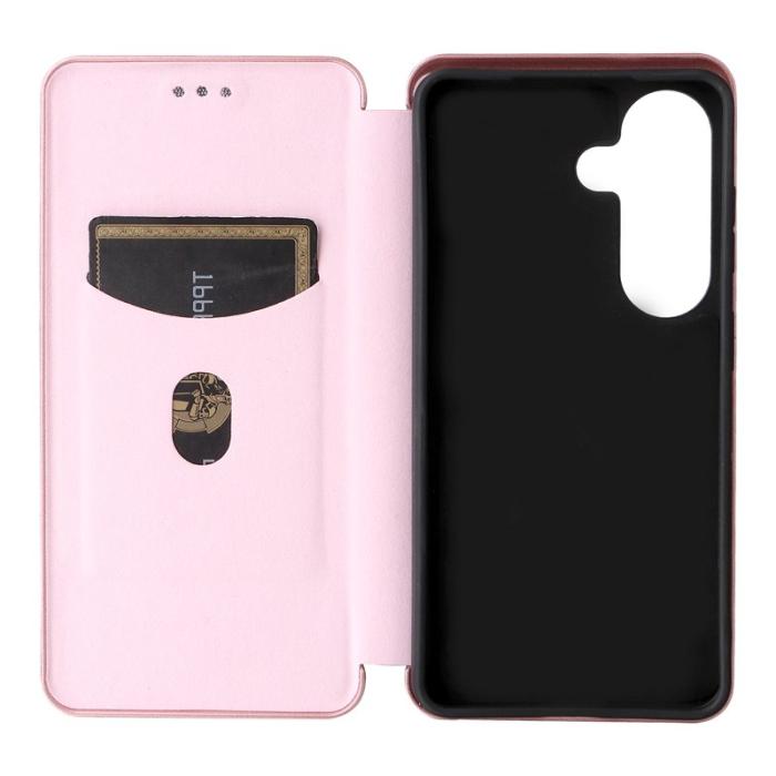 OEM - SAMSUNG Galaxy S26 Skal Kolfiber PU Läder - Roséguld