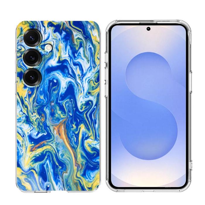 OEM - Samsung Galaxy S26 Plus Skal Marmortryck Mjuk TPU - Ljusblå