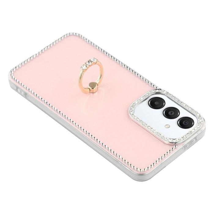 OEM - Samsung Galaxy S26 Plus Skal med Ring Kickstand TPU + PC - Glittrande Ljusrosa