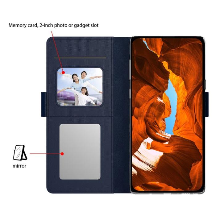 OEM - Samsung Galaxy S26 Skal PU Läder Ställ Fodral - Blå