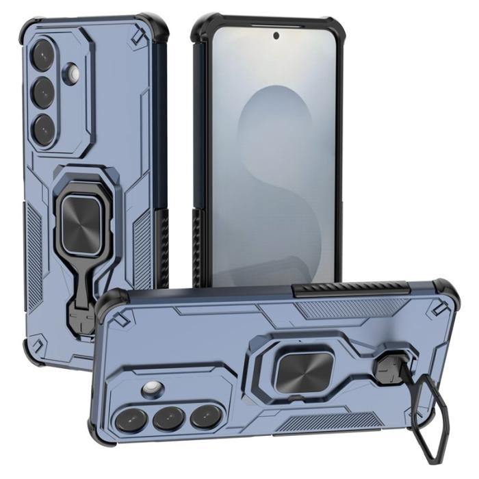 OEM - Samsung Galaxy S26 Skal Rotera Ring Kickstand Plast Stöttålig - Marinblå