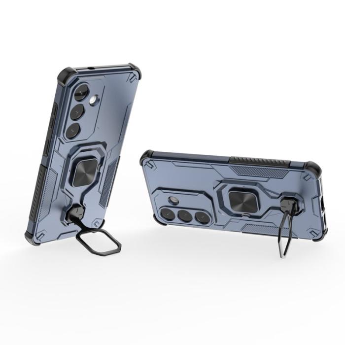 OEM - Samsung Galaxy S26 Skal Rotera Ring Kickstand Plast Stöttålig - Marinblå