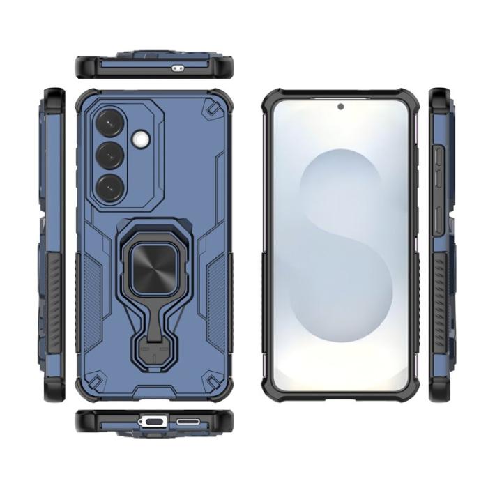 OEM - Samsung Galaxy S26 Skal Rotera Ring Kickstand Plast Stöttålig - Marinblå