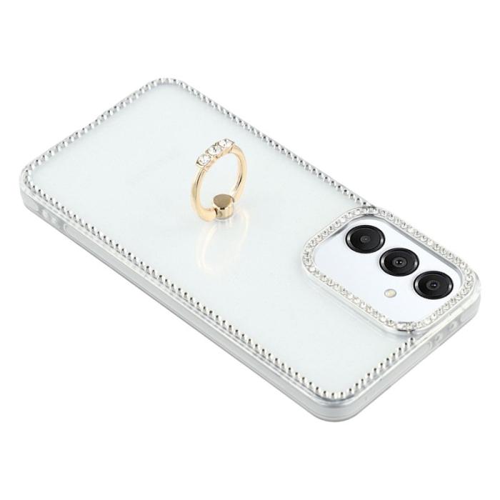 OEM - Samsung Galaxy S26 Plus Skal TPU + PC Rhinestone Kant - Glitter Transparent