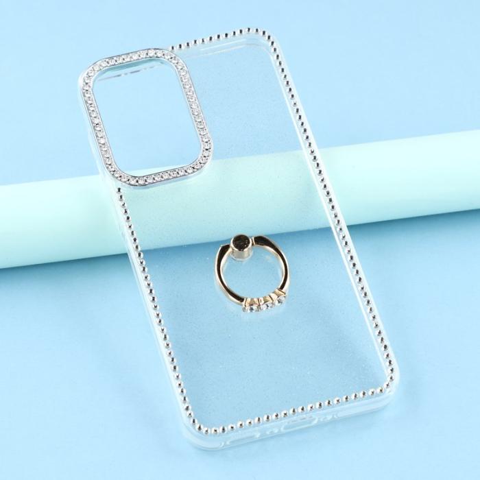 OEM - Samsung Galaxy S26 Plus Skal TPU + PC Rhinestone Kant - Glitter Transparent