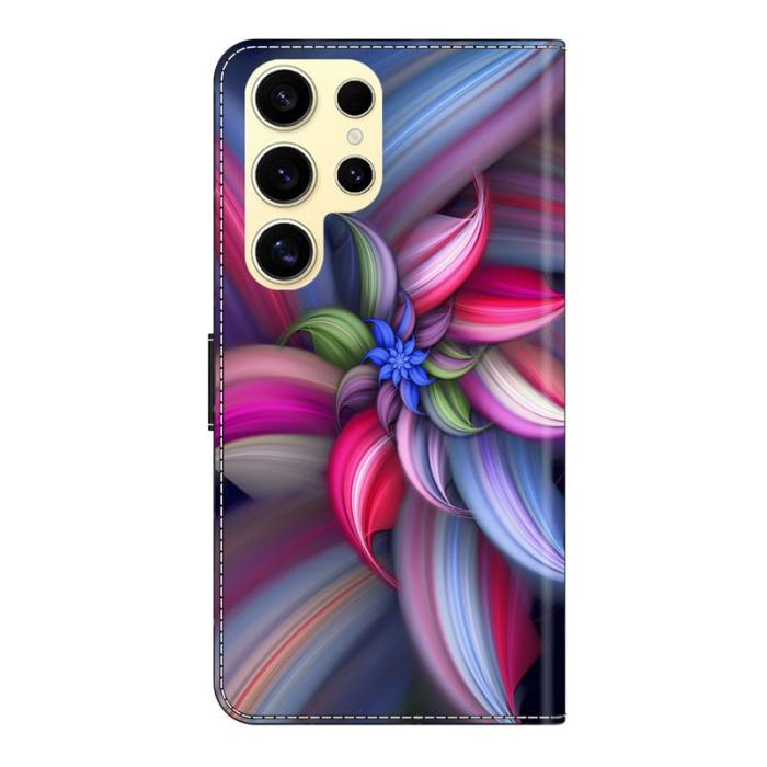 OEM - Samsung Galaxy S26 Ultra Fodral 3D Mönster PU Läder - Färgglada Blommor