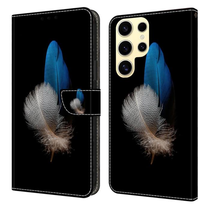 OEM - Samsung Galaxy S26 Ultra Fodral 3D Mönster PU Läder - Två Fjädrar