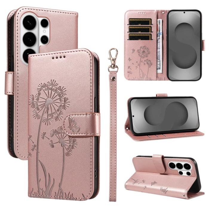 OEM - Samsung Galaxy S26 Ultra Fodral Äkta Läder Dandelion - Roséguld