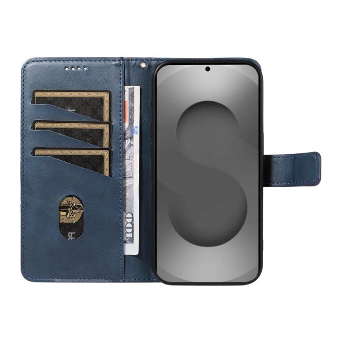 OEM - Samsung Galaxy S26 Ultra Fodral Äkta Läder Geometrisk Design - Blå
