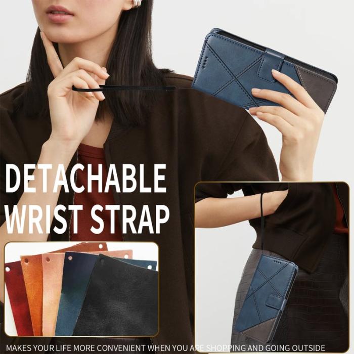 OEM - Samsung Galaxy S26 Ultra Fodral Äkta Läder Geometrisk Design - Blå