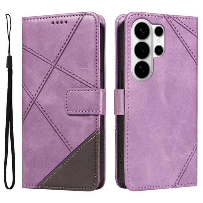 OEM - Samsung Galaxy S26 Ultra Fodral Äkta Läder Geometrisk Design - Lila
