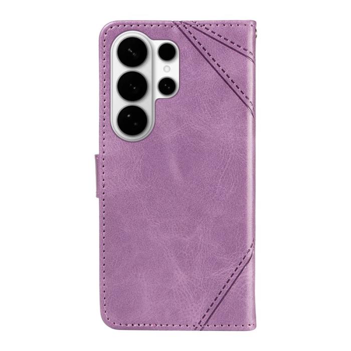 OEM - Samsung Galaxy S26 Ultra Fodral Äkta Läder Geometrisk Design - Lila