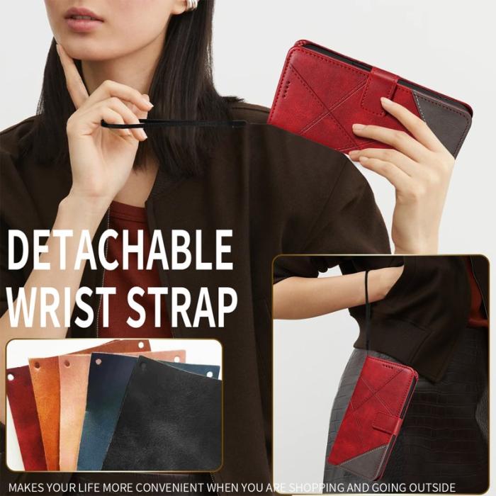 OEM - Samsung Galaxy S26 Ultra Fodral Äkta Läder Geometrisk Design - Röd