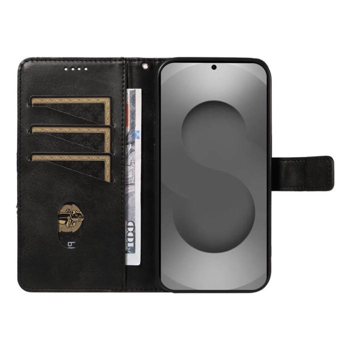 OEM - Samsung Galaxy S26 Ultra Fodral Äkta Läder Geometrisk Design - Svart