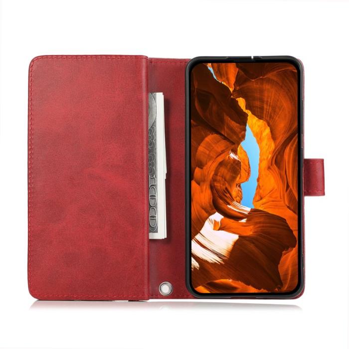 OEM - Samsung Galaxy S26 Ultra Fodral Äkta Läder Magnetiskt Skydd - Röd