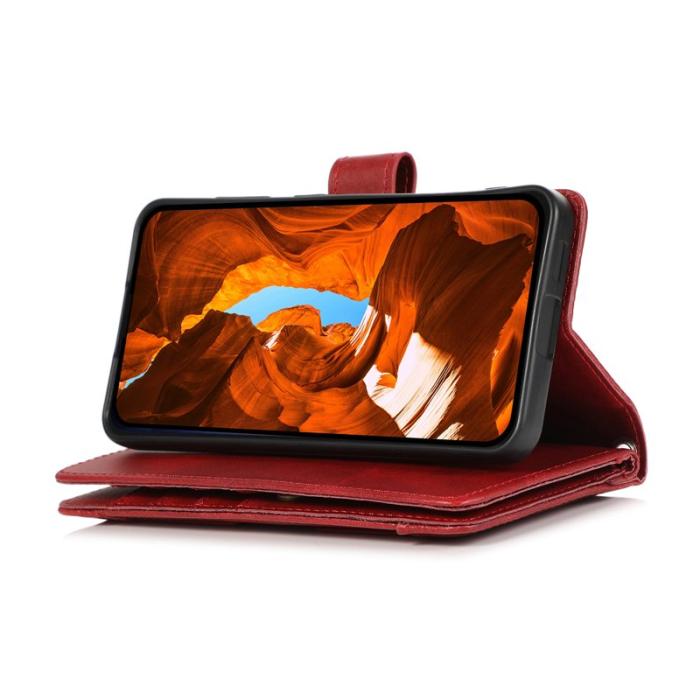 OEM - Samsung Galaxy S26 Ultra Fodral Äkta Läder Magnetiskt Skydd - Röd