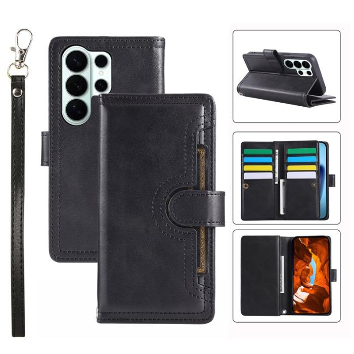 OEM - Samsung Galaxy S26 Ultra Fodral Äkta Läder Magnetiskt Skydd - Svart