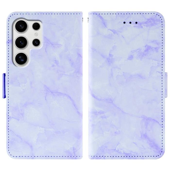 OEM - Samsung Galaxy S26 Ultra Fodral Äkta Läder Marmor - Lila