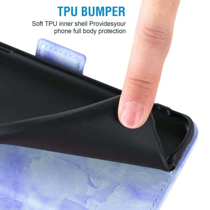 OEM - Samsung Galaxy S26 Ultra Fodral Äkta Läder Marmor - Lila