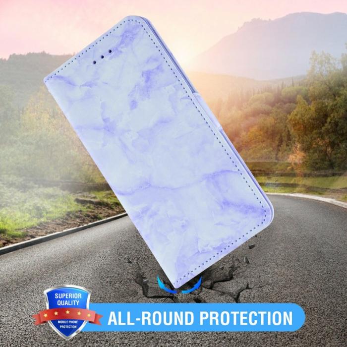 OEM - Samsung Galaxy S26 Ultra Fodral Äkta Läder Marmor - Lila