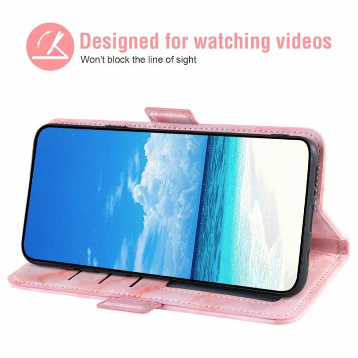 OEM - Samsung Galaxy S26 Ultra Fodral Äkta Läder Marmor - Rosa