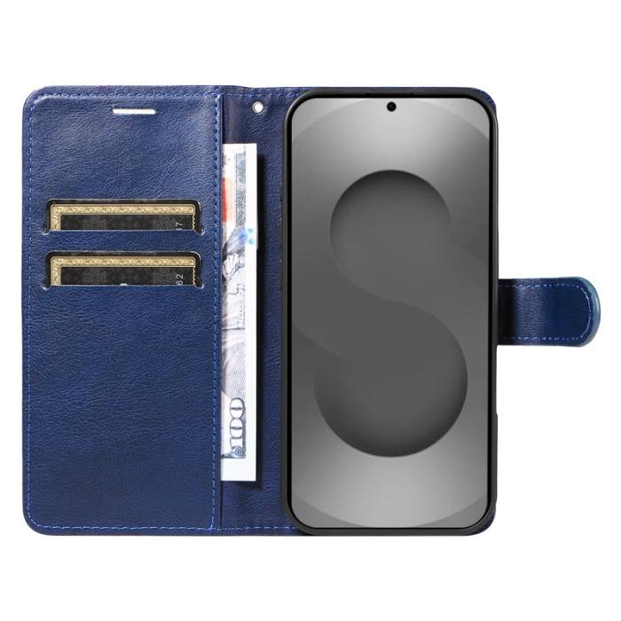 OEM - Samsung Galaxy S26 Ultra Fodral Äkta Läder Med Rem - Blå
