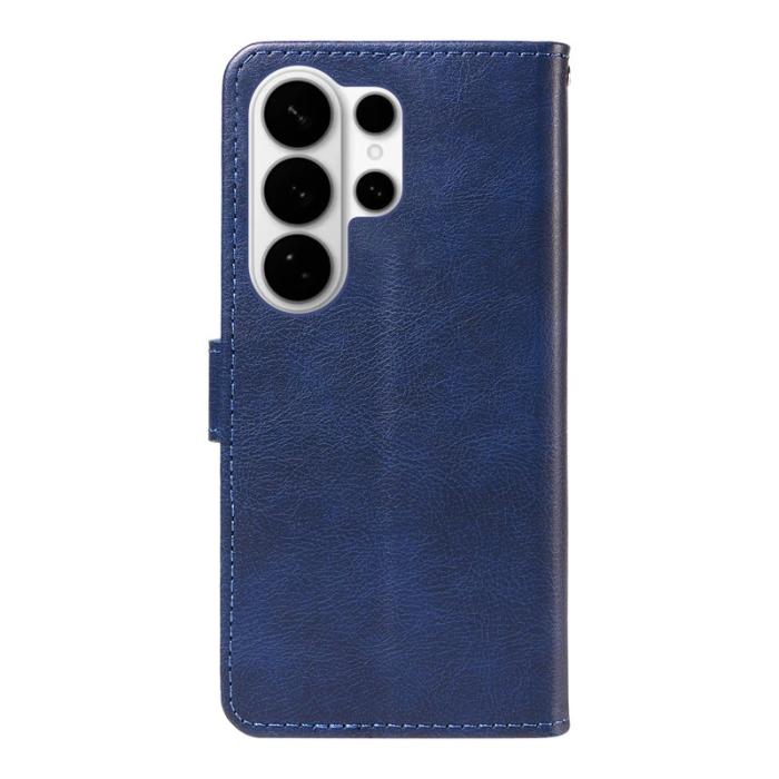OEM - Samsung Galaxy S26 Ultra Fodral Äkta Läder Med Rem - Blå