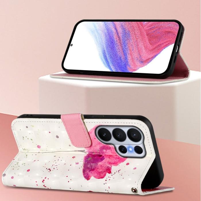 OEM - Samsung Galaxy S26 Ultra Fodral Äkta Läder Mönster - Blomma