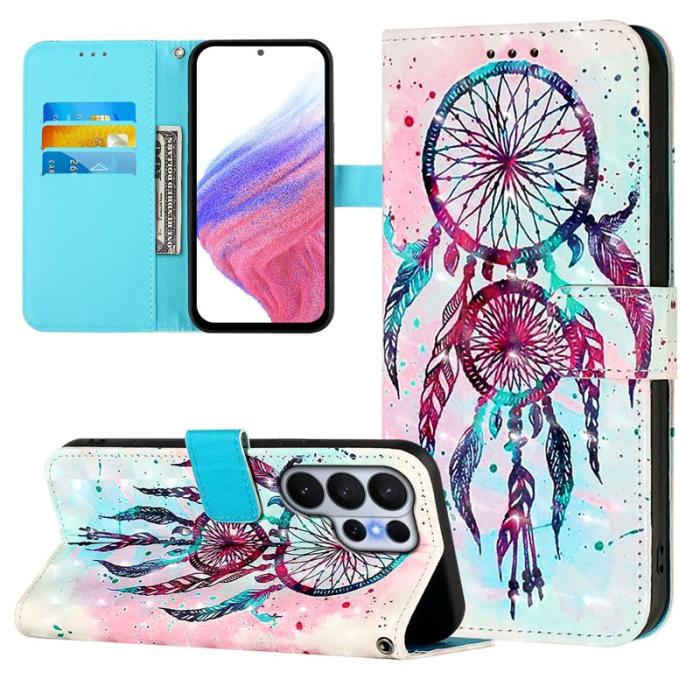 OEM - Samsung Galaxy S26 Ultra Fodral Äkta Läder Mönster - Färgglad Vindklang